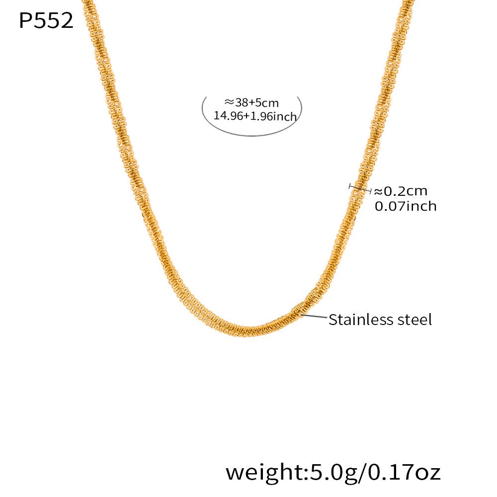 D관 - 스파클 체인 18K 도금 스테인리스 스틸 목걸이 팔찌 [P552] 25.12-2