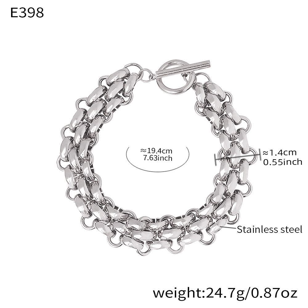 D관 - OT 고리 볼드 체인 18K 도금 스테인리스 스틸 목걸이 팔찌 [P1441] 25.12-2