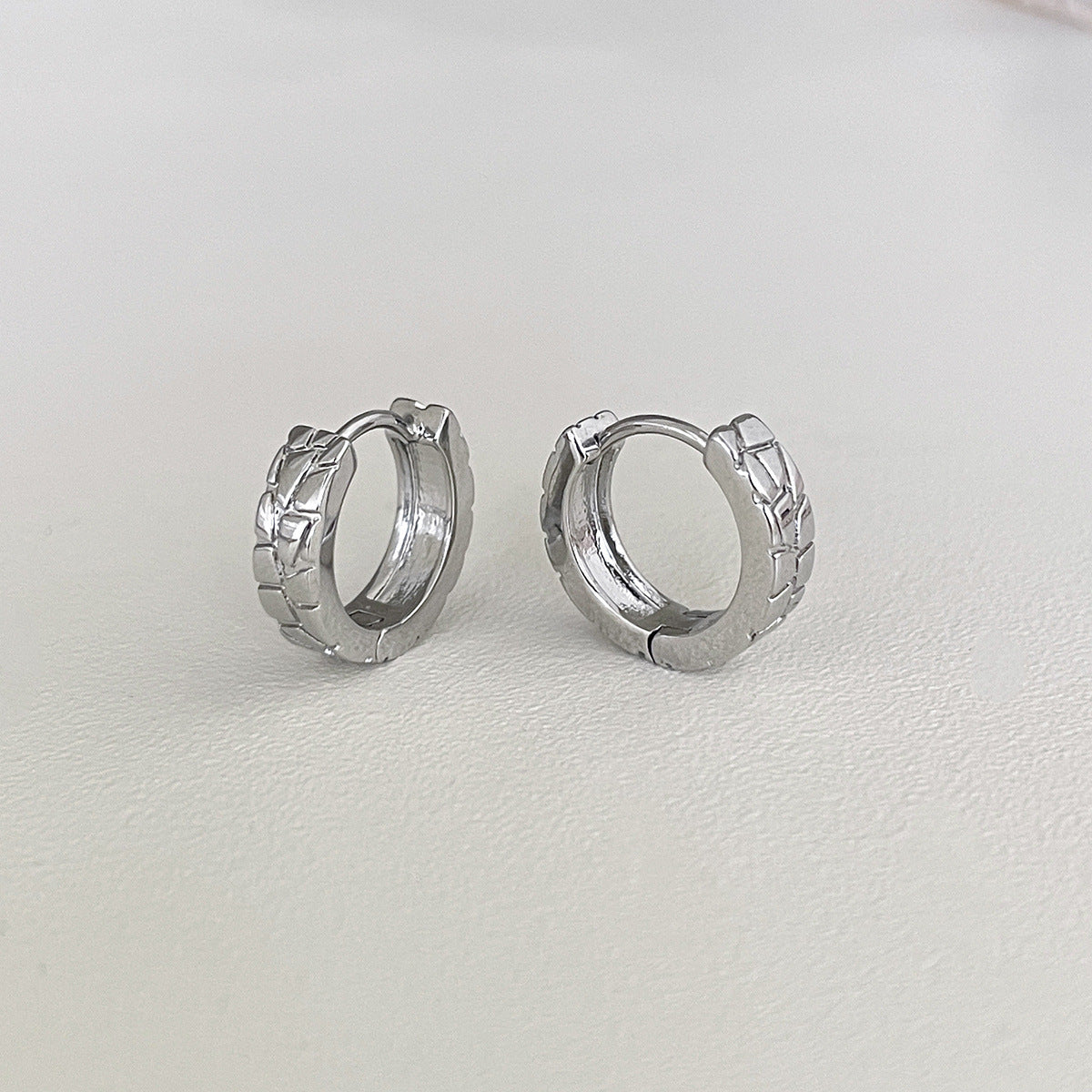 A관 - 기하학 패턴 심플 링 925 은침 귀걸이 [EH-4174] 25.12-1