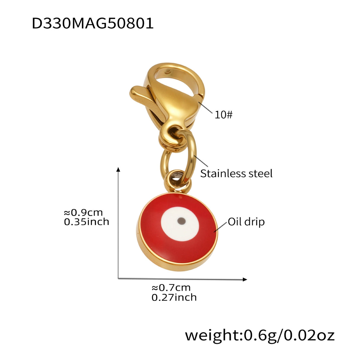 D관 - 18K 도금 체리 DIY 펜던트 스테인리스 스틸 목걸이 [P939] 25.08-2