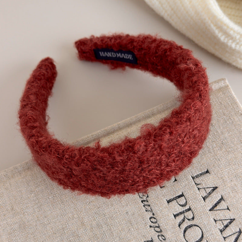 E관 - 양털 퍼 소재 와이드 볼륨 머리띠 [27649] 25.11-1