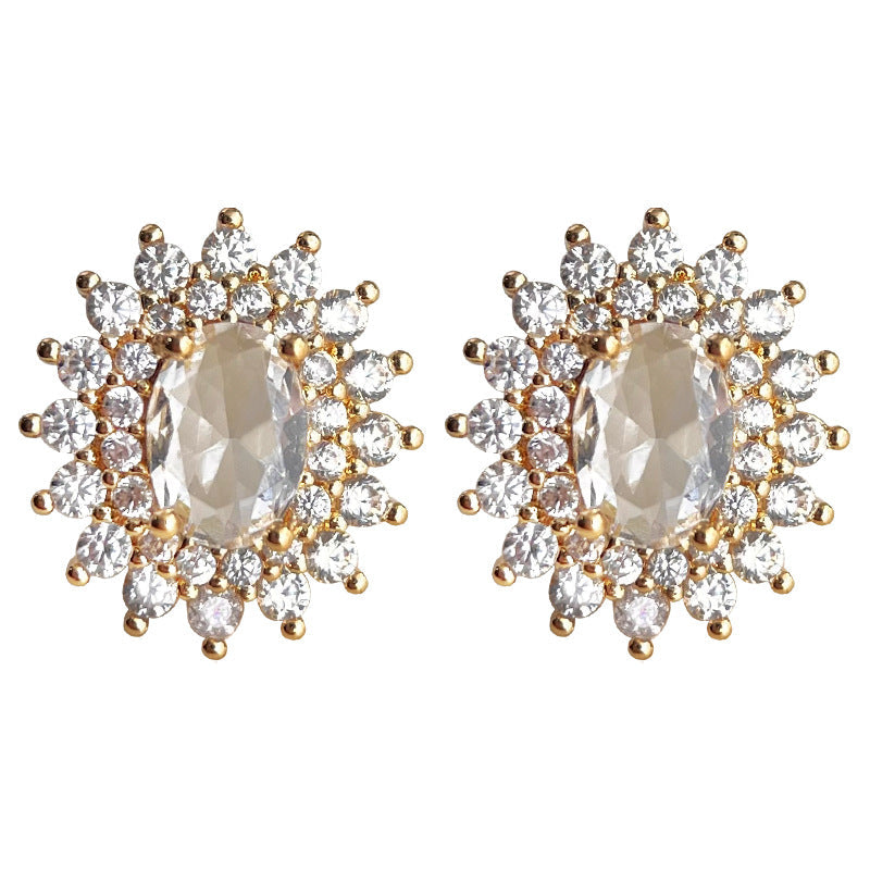 C관 - 14K 도금 타원형 기하학 심플 귀걸이 [4323] 24.06-3