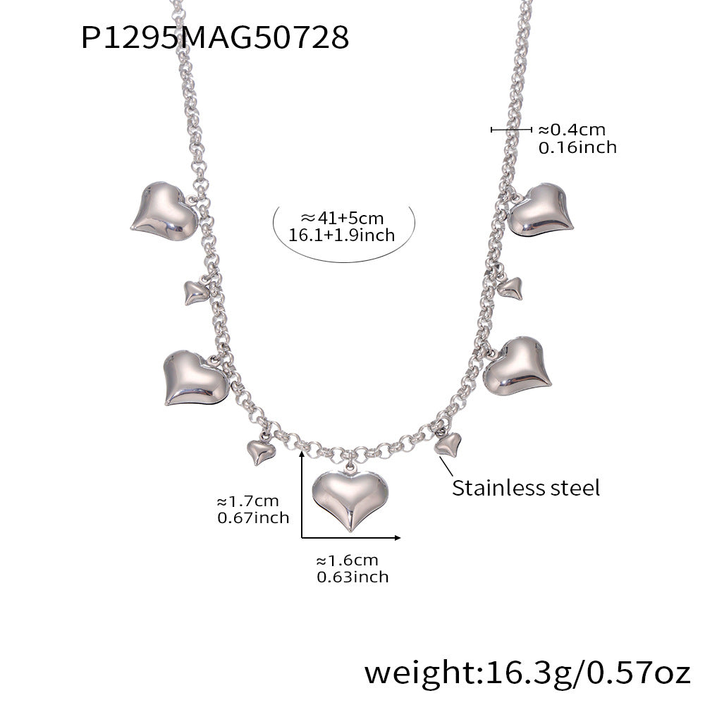 D관 - 18K 도금 스테인리스 스틸 하트 펜던트 목걸이 [P1295-D347] 25.08-1