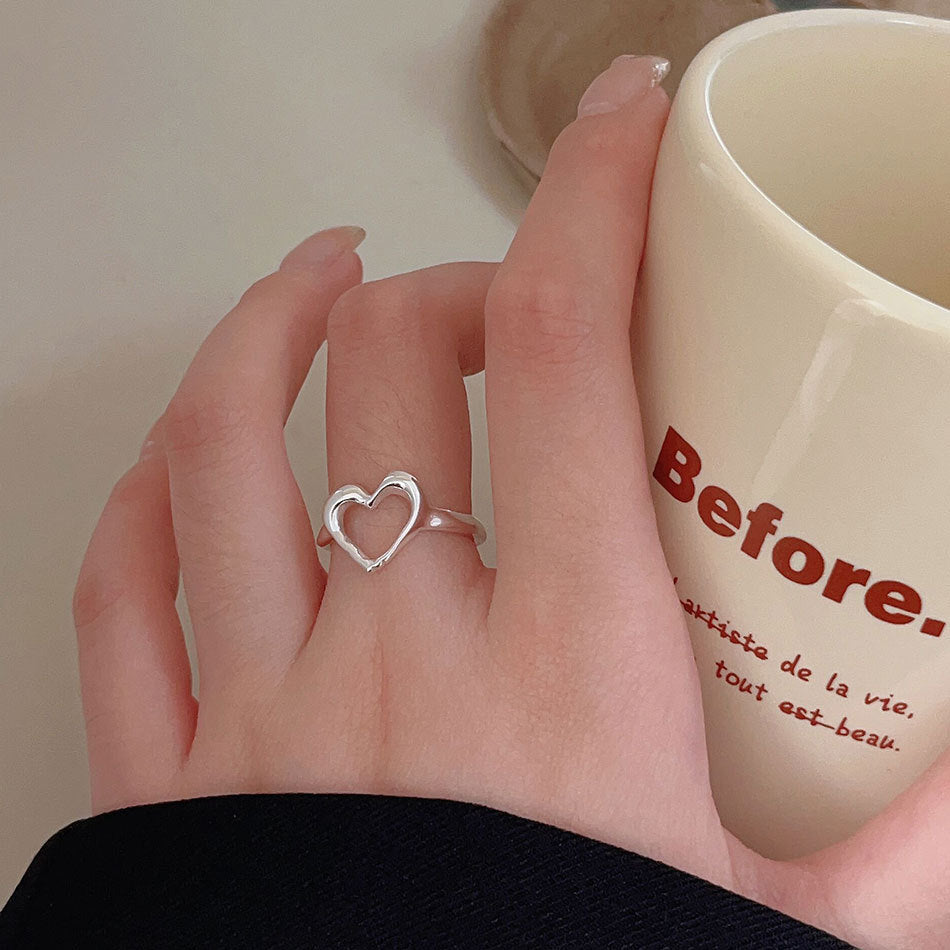F관 - 925 실버 하트 라인 오픈형 반지 [J1934] 25.10-2