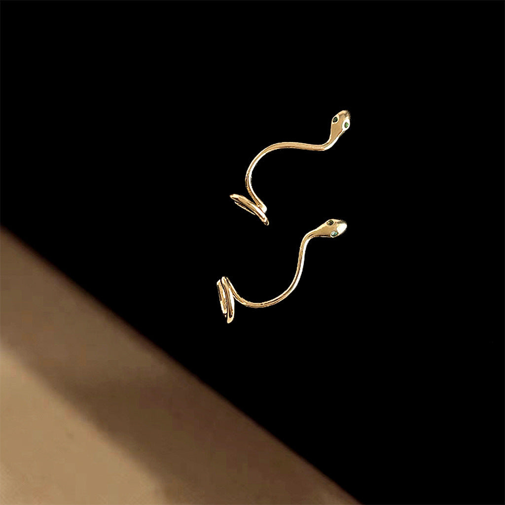 C관 - 스네이크 모티브 디자이너 14K 도금 귀걸이 [4851-4852] 24.09-2