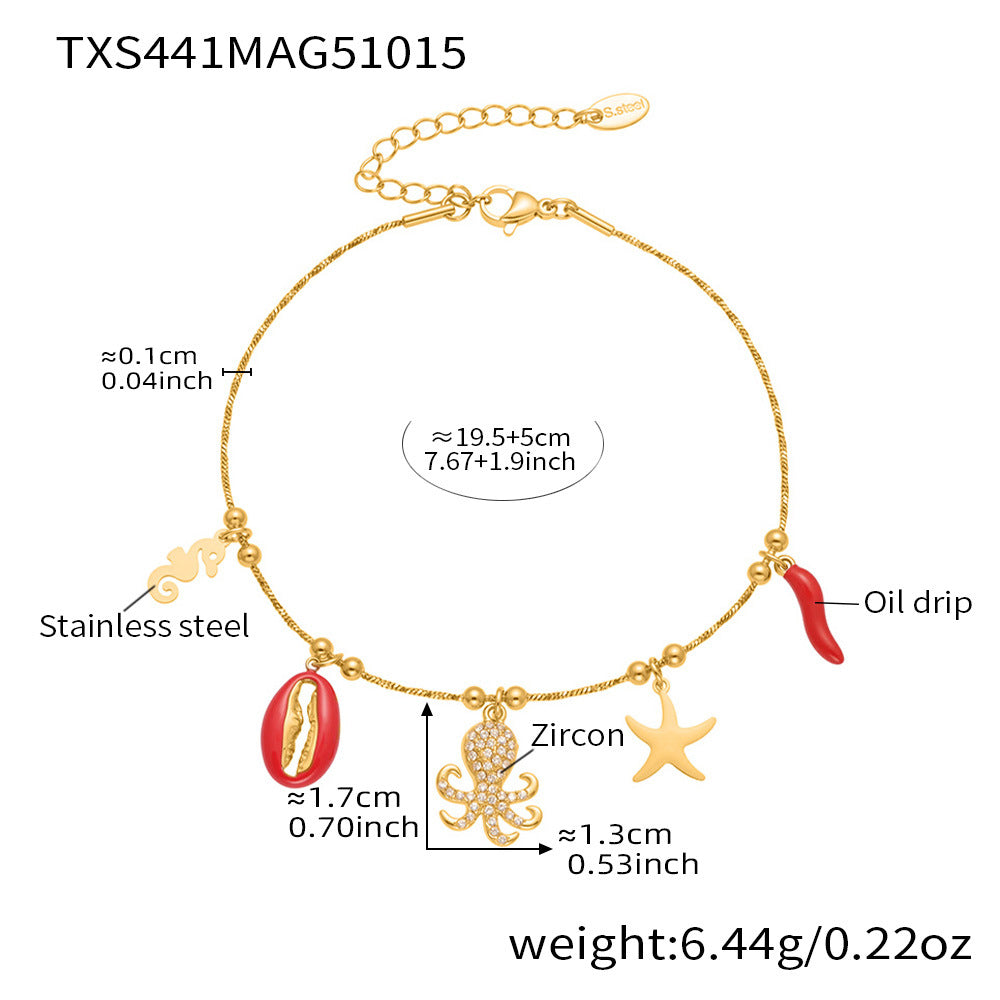 D관 - 스테인리스 스틸 문어 물고기 큐빅 펜던트 목걸이 팔찌 귀걸이 [TXP441] 25.10-4