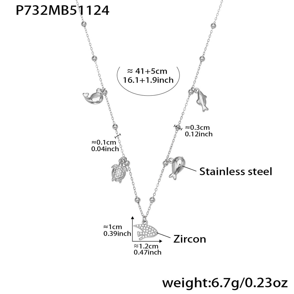 D관 - 스테인리스 스틸 진주 큐빅 펜던트 18K 도금 목걸이 [P732] 25.11-4