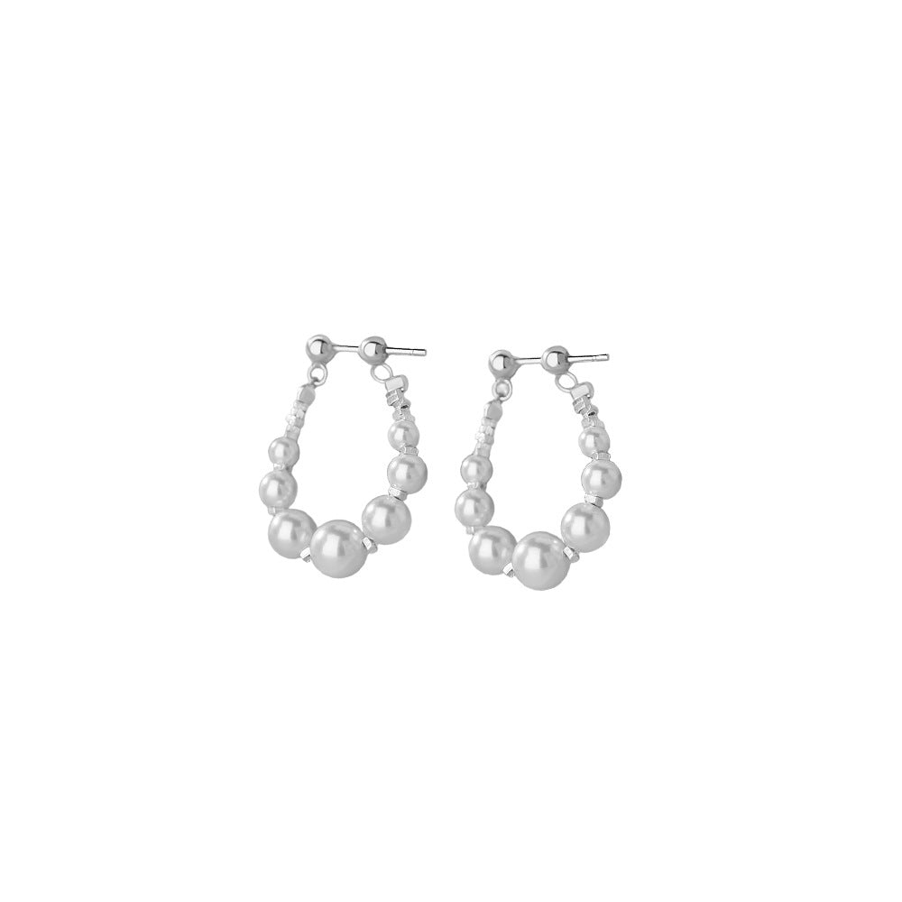 B관 - 925 실버 스퀘어 실버 자개 진주 귀걸이 [YC2380E_1] 25.12-3