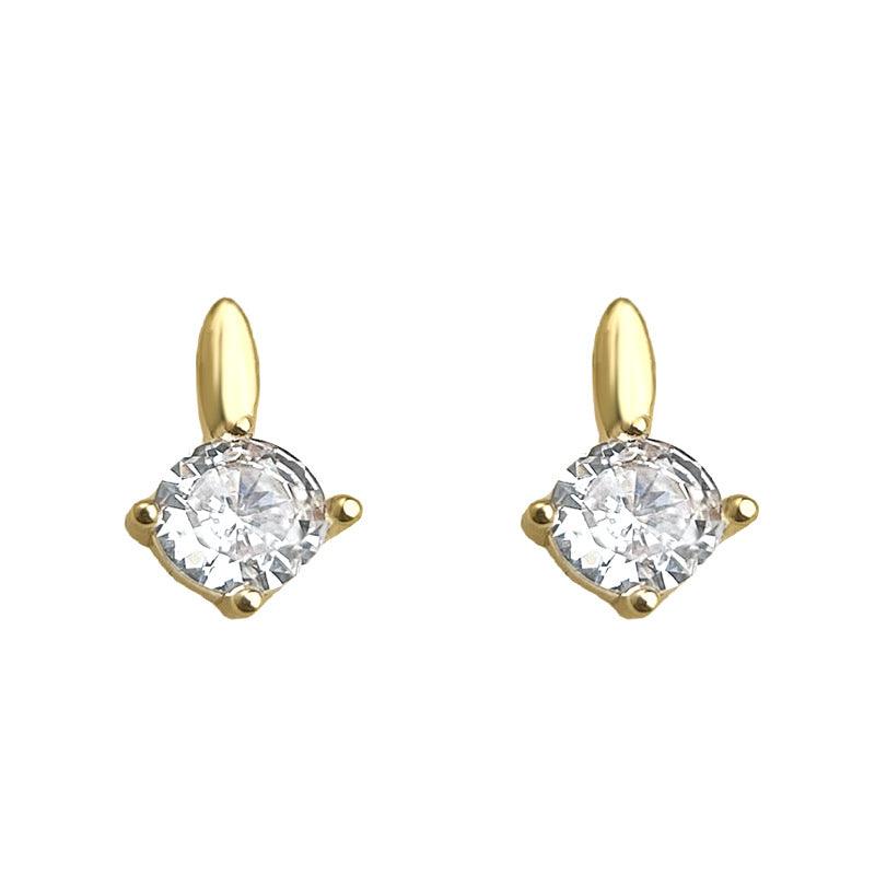 C관 - 14K 도금 미니 큐빅 925 은침 귀걸이 [5854] 25.04-2