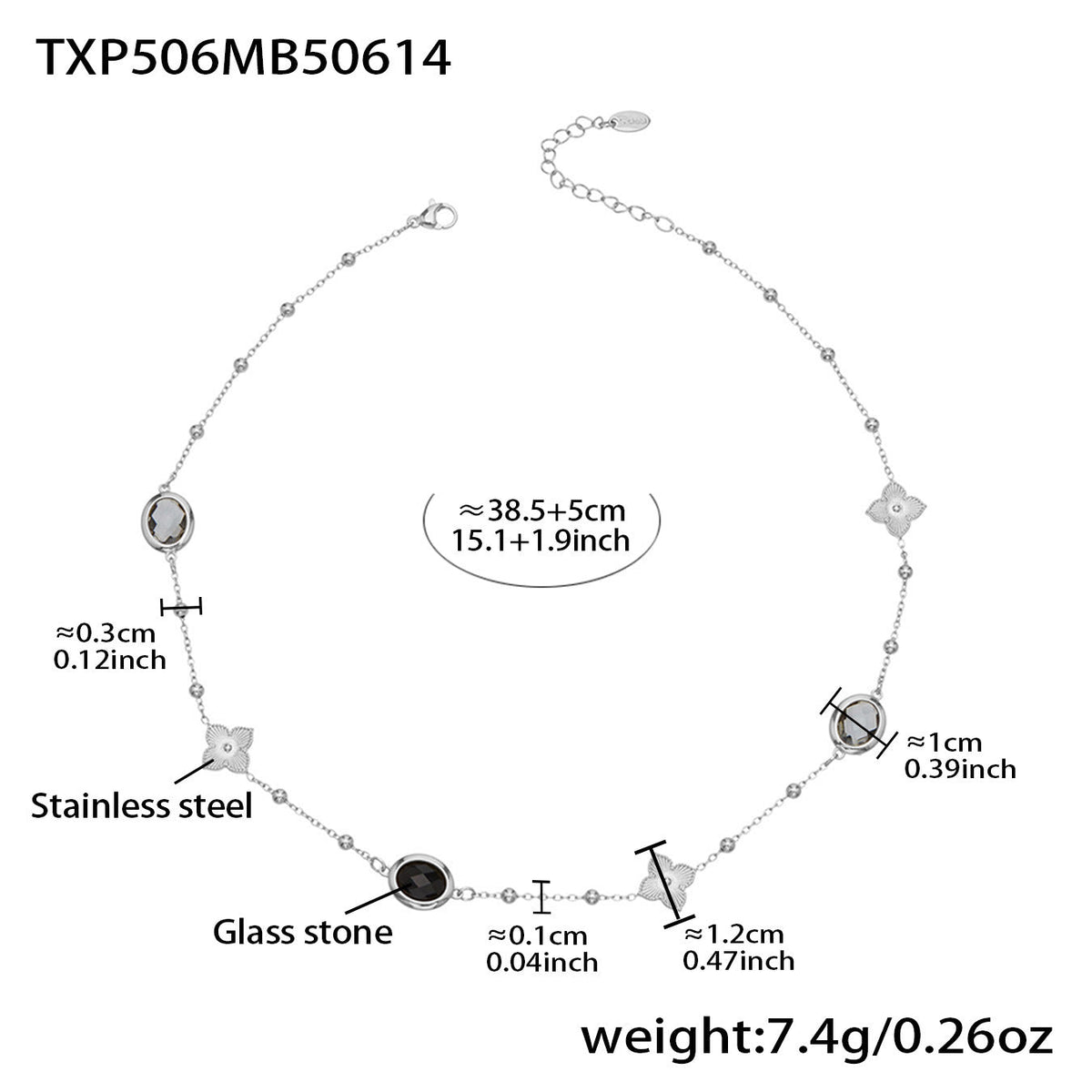 D관 - 스테인리스 스틸 타원형 컷팅 글라스 스톤 18K도금 목걸이 팔찌 귀걸이 [TXP506] 25.12-1
