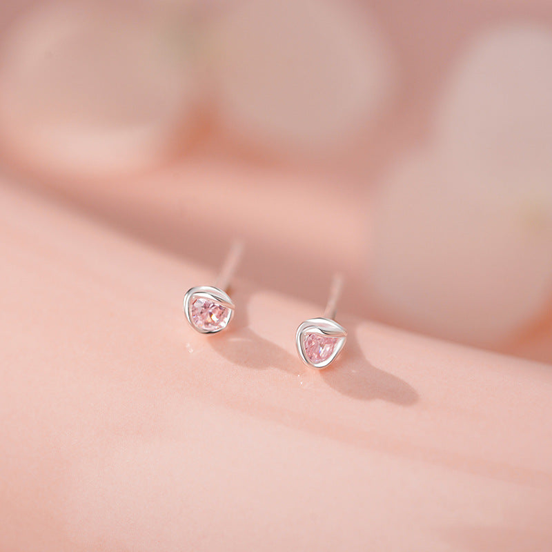 B관 - 999 실버 컬러 큐빅 스터드 귀걸이 [YC10043E] 25.12-1