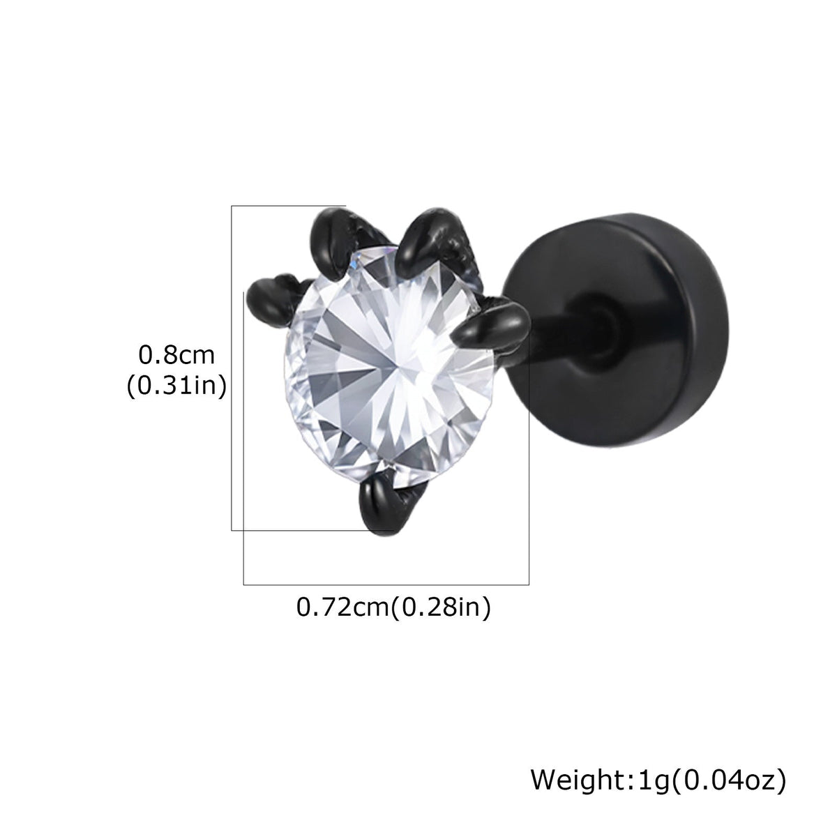 G관 - 화이트 큐빅 드래곤클로 스테인리스 귀걸이 [ES-767B] 25.11-3