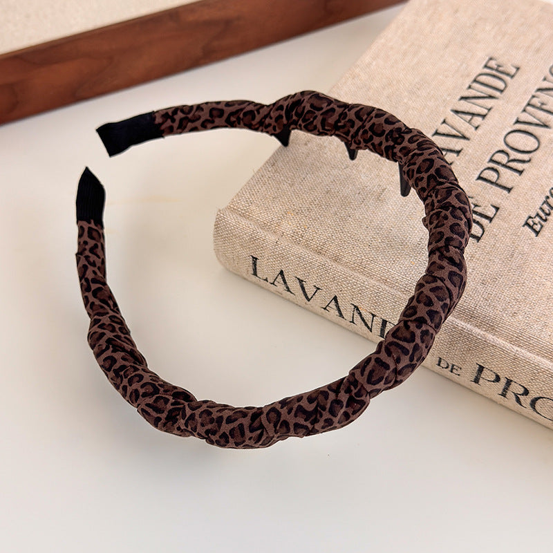 E관 - 호피 패브릭 웨이브 빗살 머리띠 [27497] 25.09-4