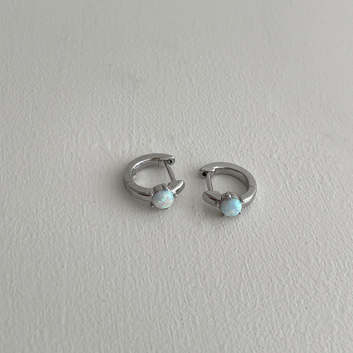 A관 - 티타늄 스틸 오팔 링형 일자침 귀걸이 [EH-4089] 25.10-4