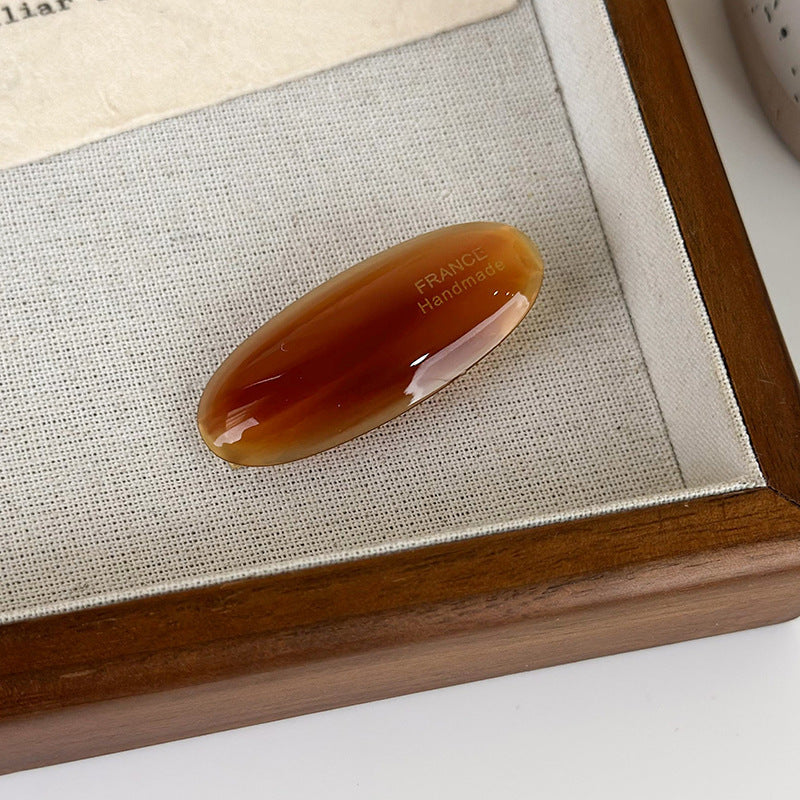 E관 - 프렌치 타원형 셀룰로이드 소형 헤어핀 [24383] 25.10-2