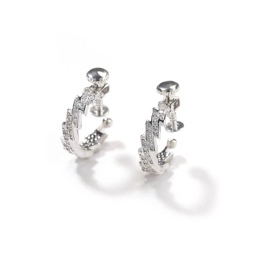 G관 - 번개 디자인 큐빅 귀찌 귀걸이 [ER884] 25.11-4