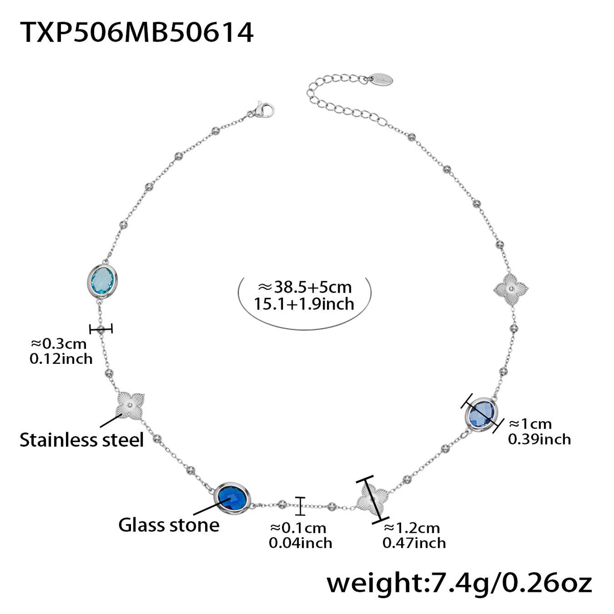D관 - 스테인리스 스틸 타원형 컷팅 글라스 스톤 18K도금 목걸이 팔찌 귀걸이 [TXP506] 25.12-1