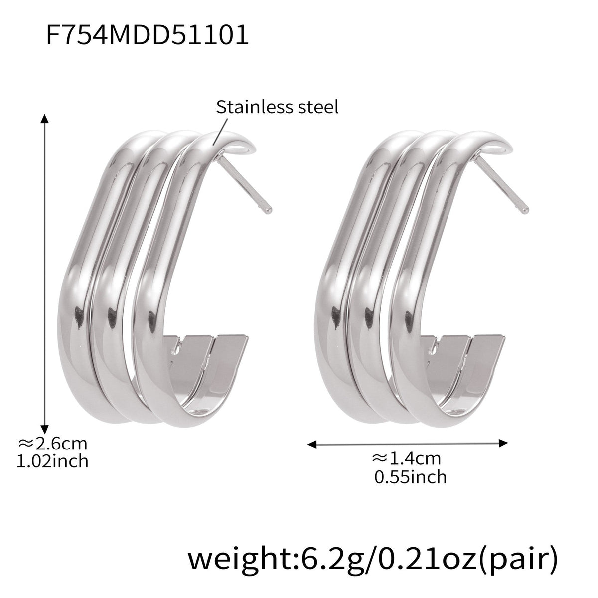 D관 - 스테인리스 18K 도금 레이어 하트 트위스트 귀걸이 [F753] 25.11-1