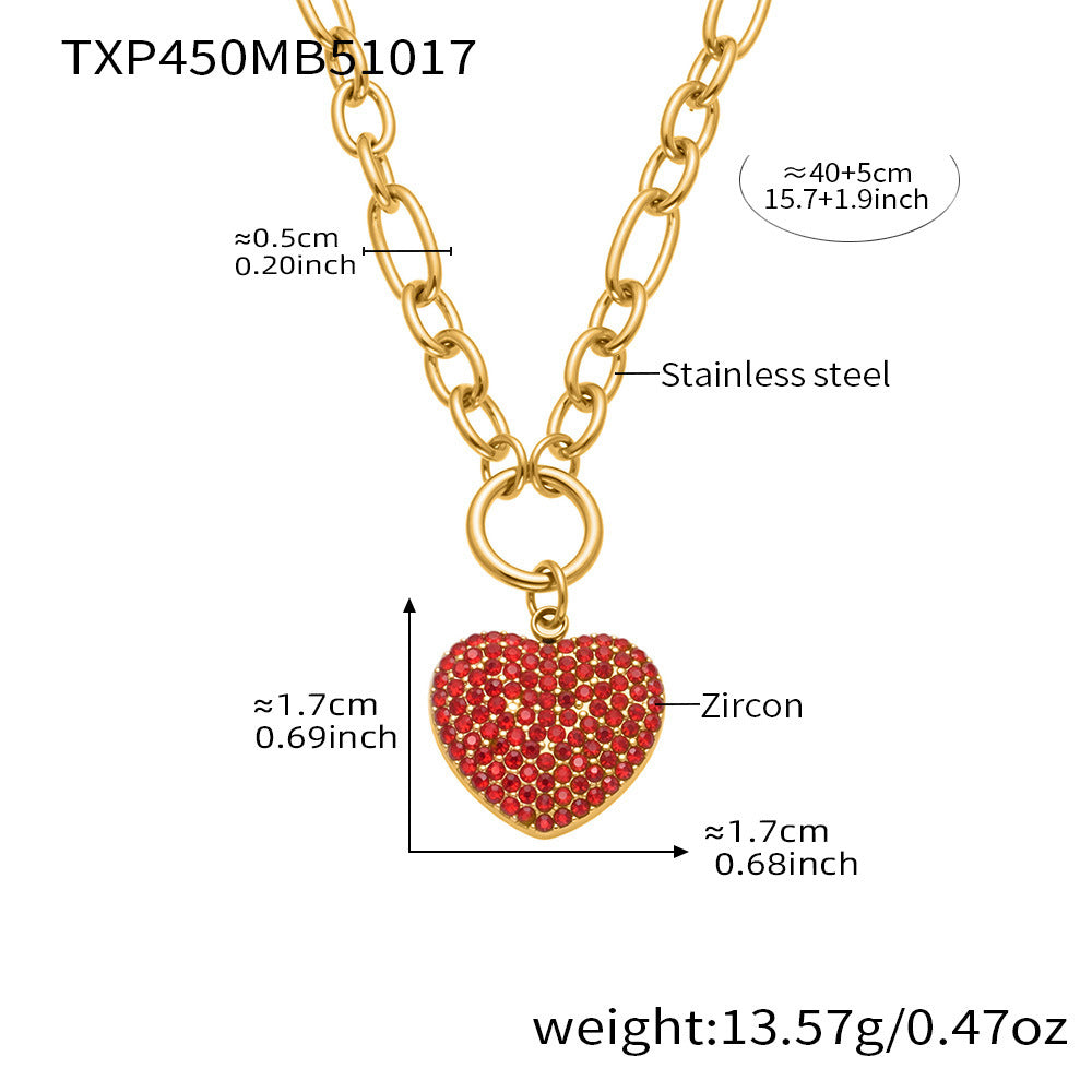 D관 - 18K 도금 스테인리스 스틸 큐빅 왕관 하트 반지 귀걸이 목걸이 [TXP450] 25.10-4