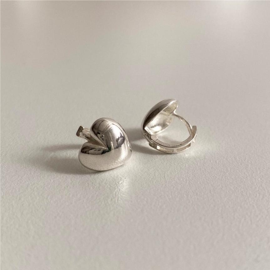 F관 - 925 실버 하트 후프 귀걸이 [C1088] 25.10-4