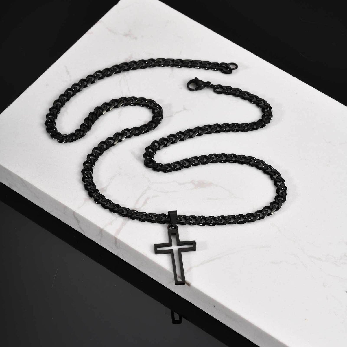 G관 - 스테인리스 스틸 십자가 펜던트 체인 목걸이 [PN-1531] 25.11-1