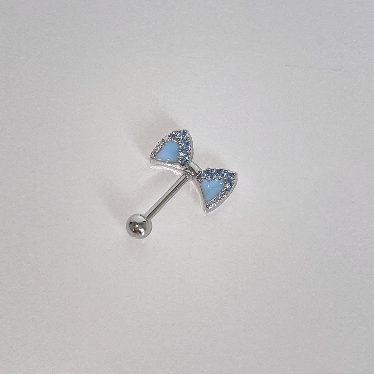 A관 - 고양이 귀 큐빅 티타늄 스틸 피어싱 귀걸이 [EH-4297] 25.12-1