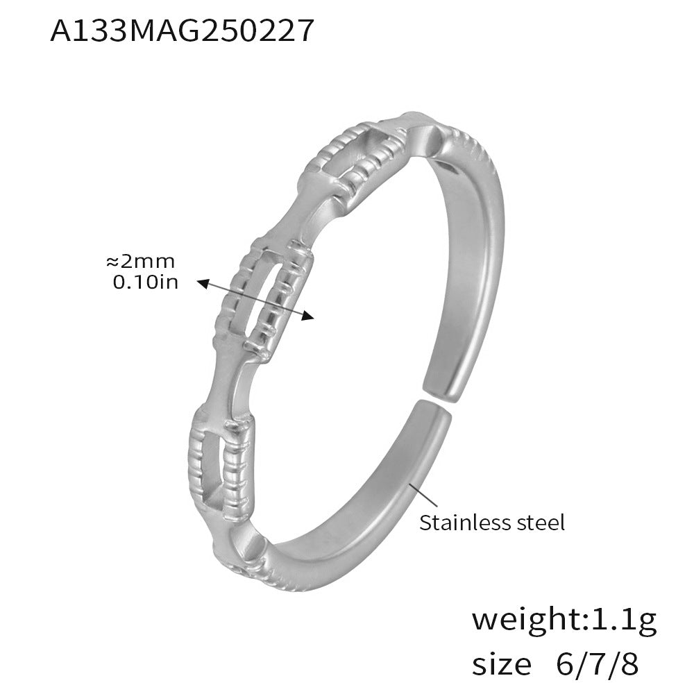 D관 - 18K PVD 도금 디자인 스테인리스 스틸 반지 [A849] 25.03-2