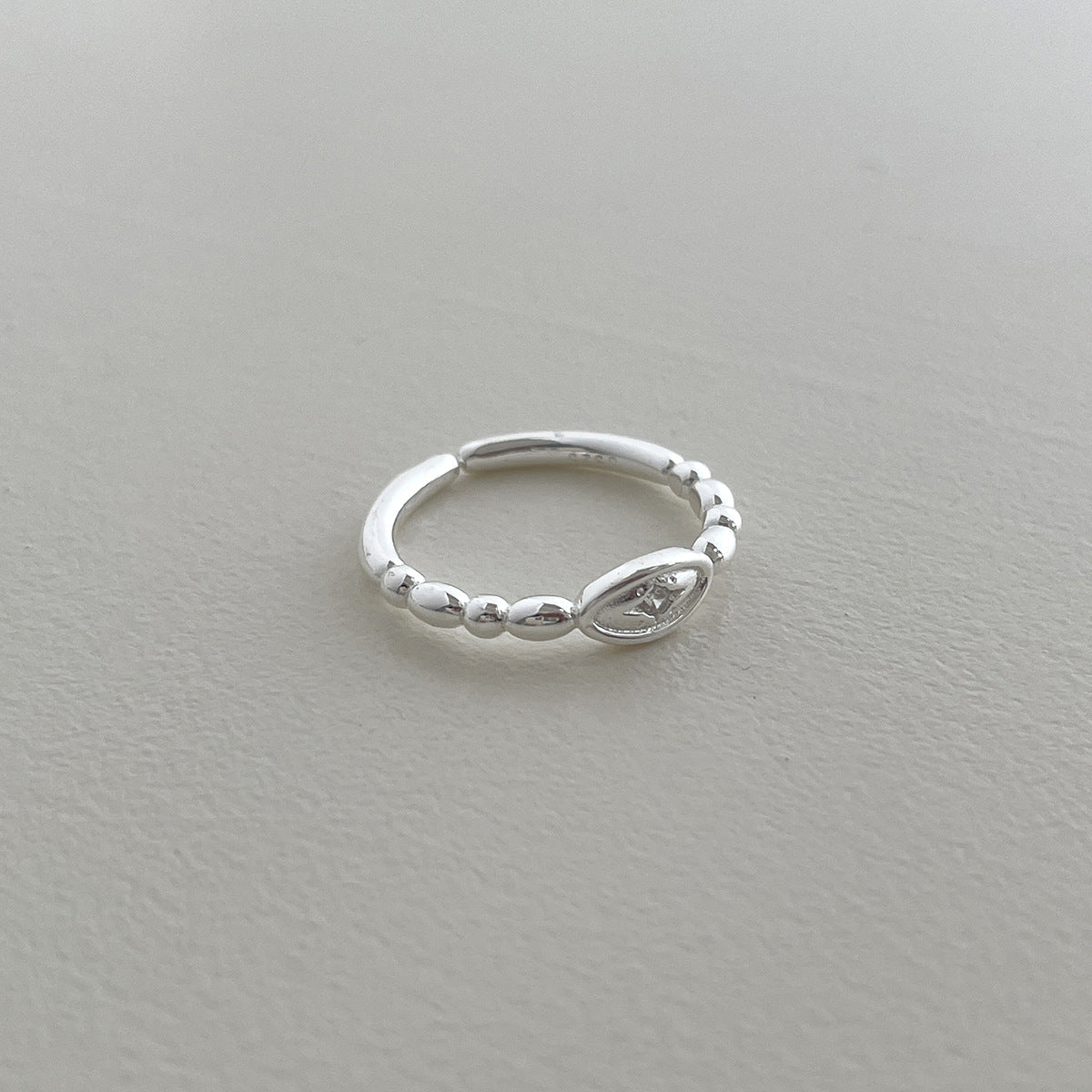 A관 - 925 실버 하트 별 큐빅 오픈형 반지 [JZ-0719] 25.11-1