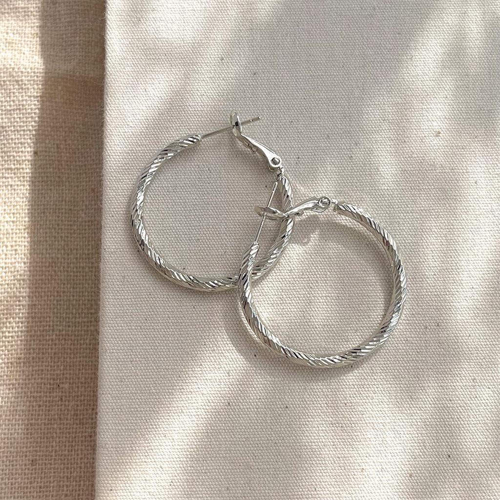 C관 - 메탈 꼬임 디자인 14K 도금 은침 귀걸이 [5725-5730] 25.04-2