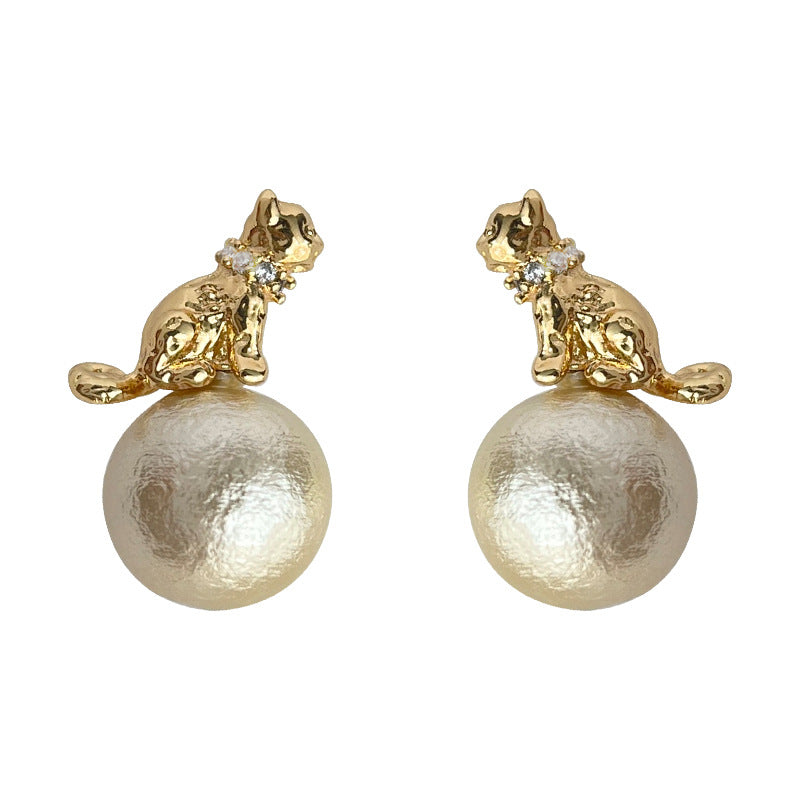 C관 - 14K 도금 디자이너 하트 코튼펄 귀걸이 [4100] 24.05-5