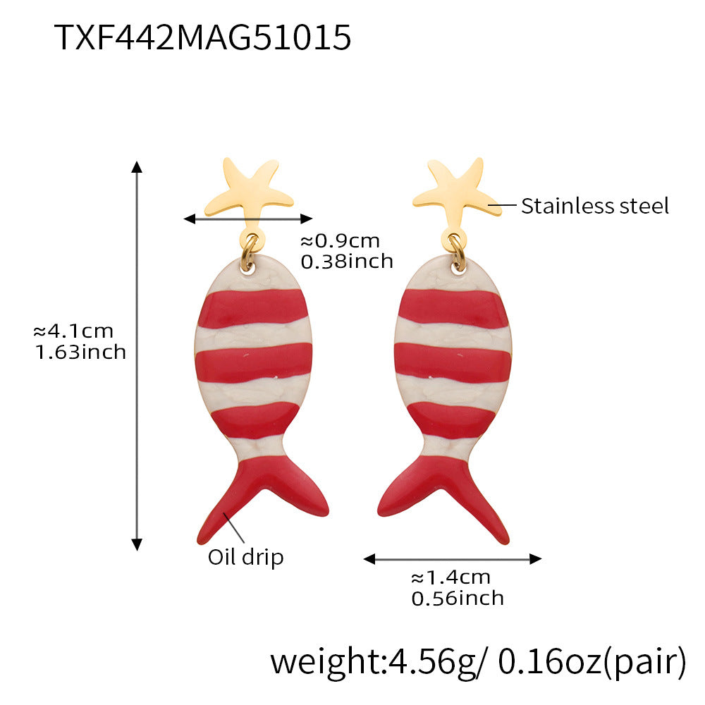 D관 - 스테인리스 스틸 문어 물고기 큐빅 펜던트 목걸이 팔찌 귀걸이 [TXP441] 25.10-4