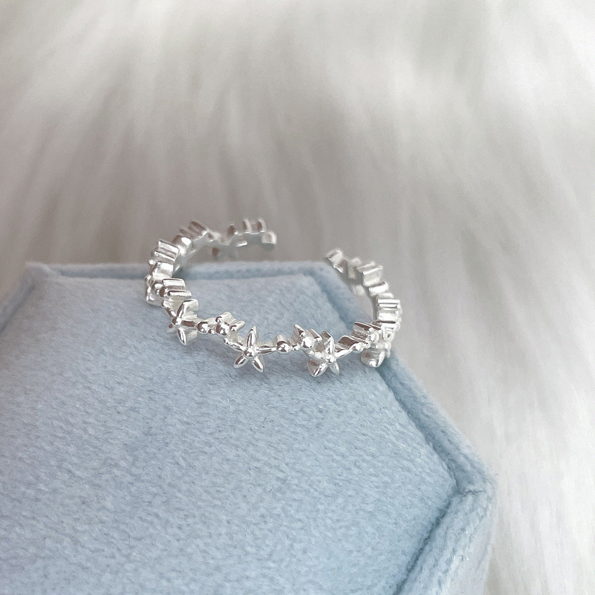 A관 - 925 실버 오각별 디자인 오픈형 반지 [JZ-0710] 25.09-4