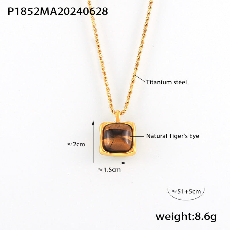 D관 - 티타늄 스틸 18K 도금 호안석 펜던트 레이어드 목걸이 [P1852-P873] 24.07-1