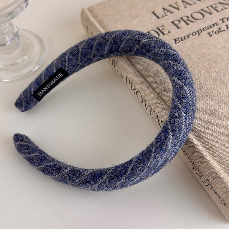 E관 - 니트 스트라이프 와이드 스펀지 머리띠 [27524] 25.09-4