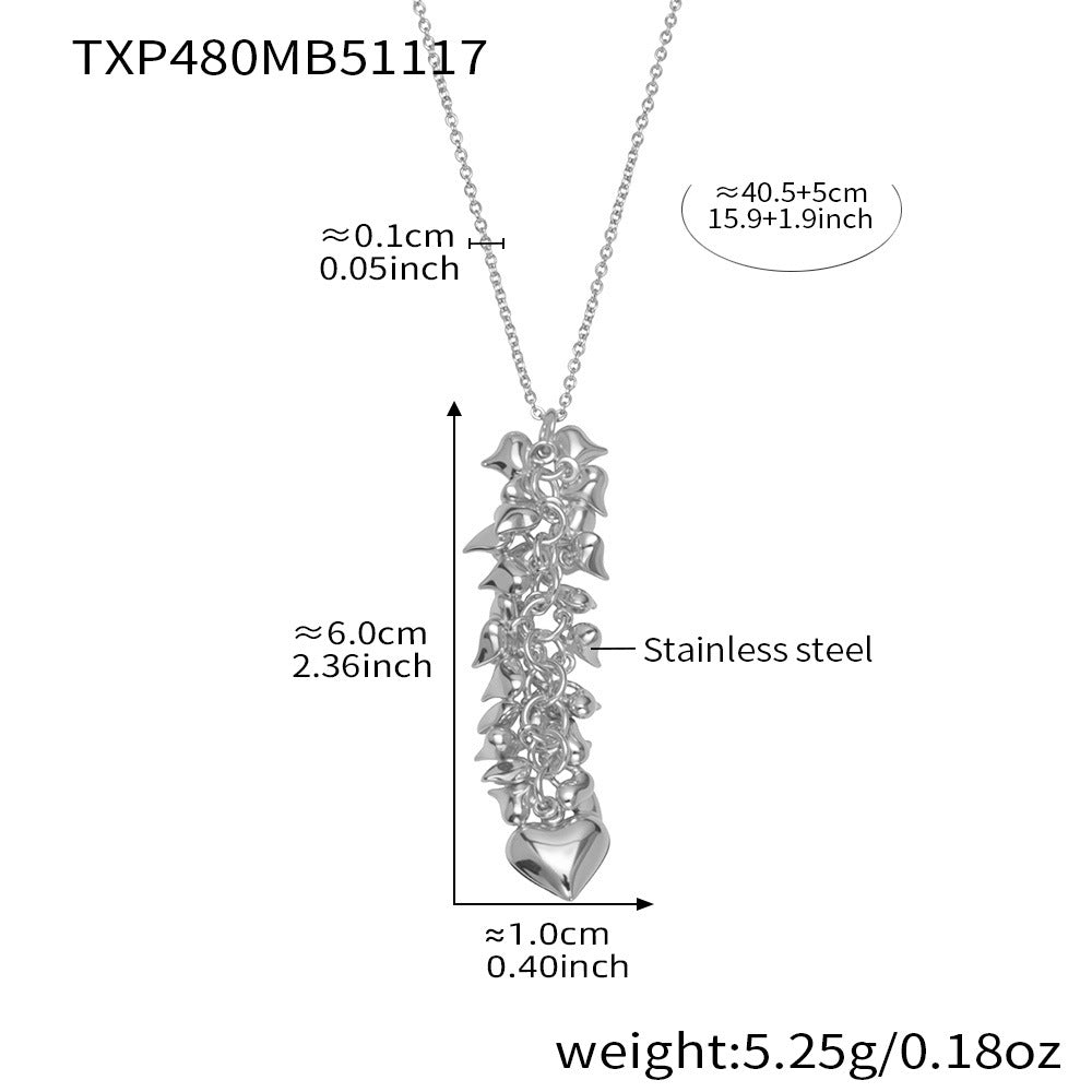 D관 - 스테인리스 스틸 하트 핸드메이드 18K 도금 목걸이 귀걸이 [TXP480] 25.11-4
