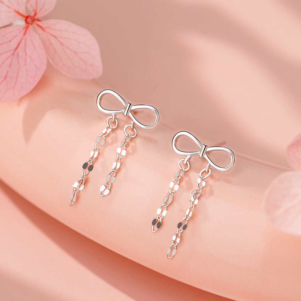 B관 - 925 실버 리본 체인 디자인 귀걸이 [YC4061E_1] 25.12-3