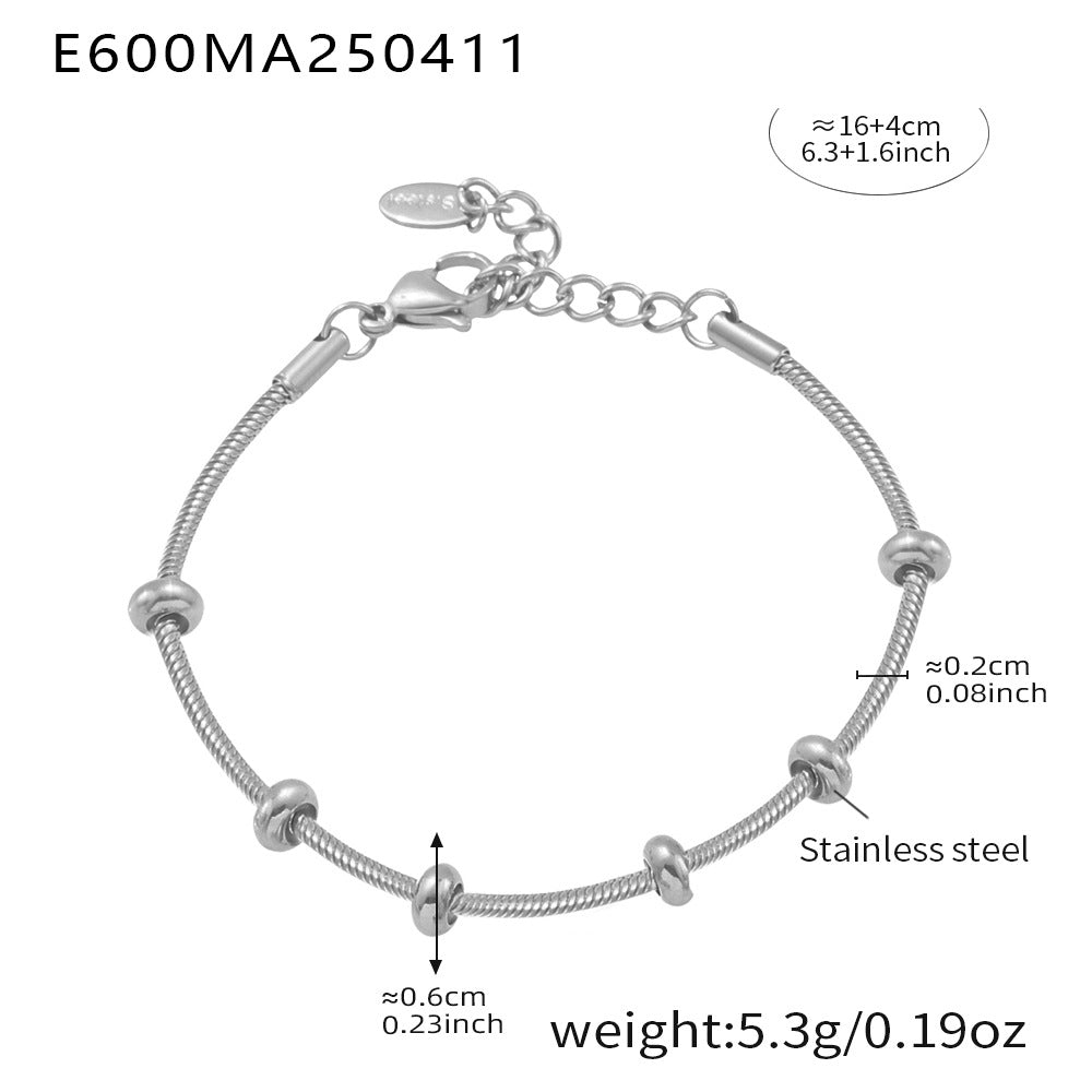 D관 - 곰돌이 하트 큐빅 스테인리스 스틸 18K 도금 팔찌 [E599-E600] 25.04-3