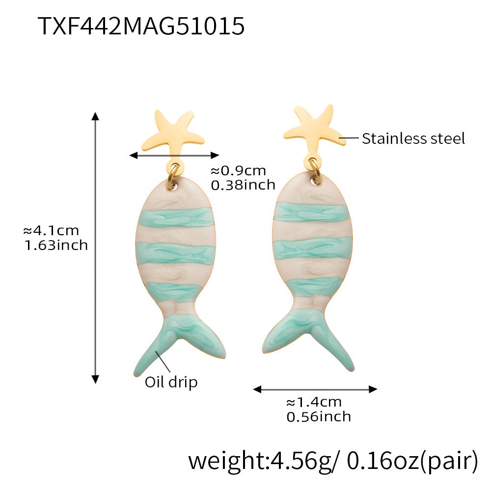 D관 - 스테인리스 스틸 문어 물고기 큐빅 펜던트 목걸이 팔찌 귀걸이 [TXP441] 25.10-4