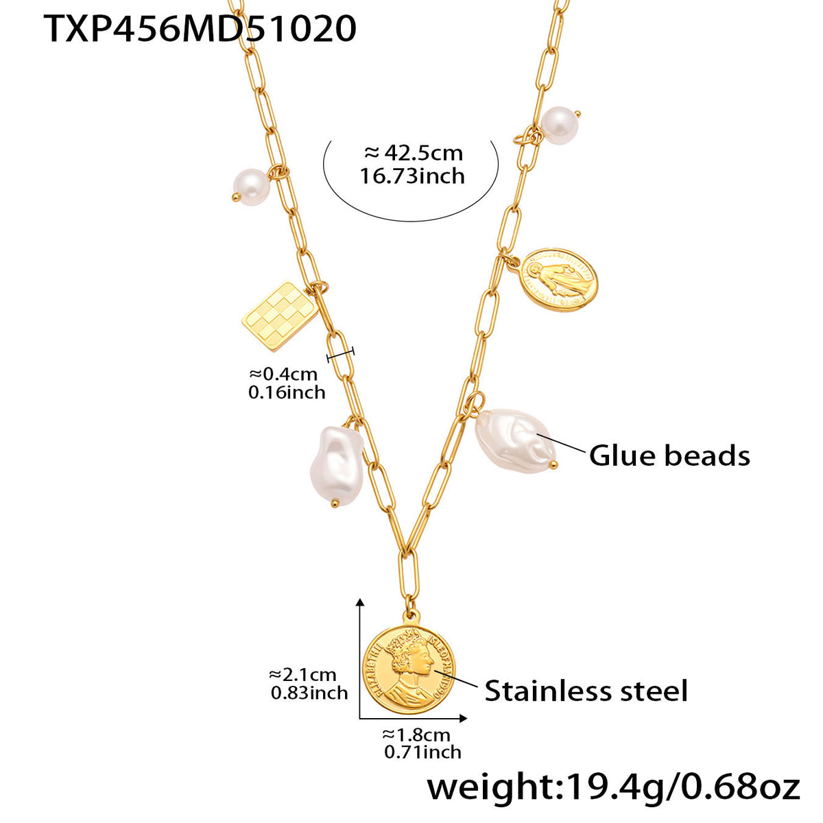 D관 - 스테인리스 비즈 원형 여왕 스퀘어 멀티 펜던트 팔찌 목걸이 [TXP456] 25.10-5