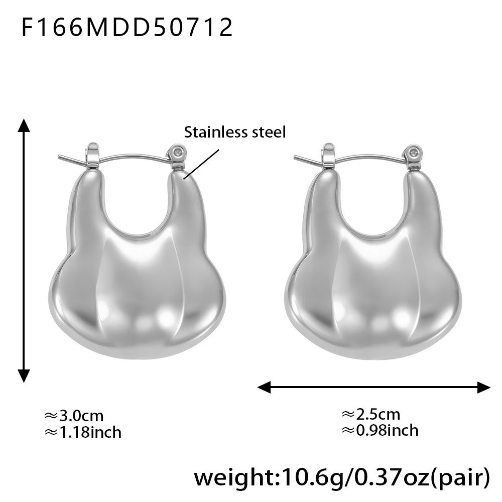 D관 - 18K 도금 기하학 디자인 스테인리스 스틸 귀걸이 [F1029-F1030-F166] 25.07-3