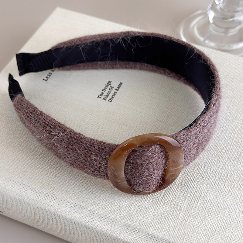 E관 - 니트 벨트 디자인 와이드 볼륨 머리띠 [27601] 25.10-4