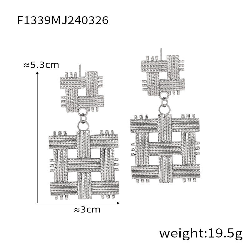 D관 - 레트로 소라 기하학적 티타늄 스틸 골드 도금 유니크 엘레강스 귀걸이 [F1338-40-F1345] 24.04-1