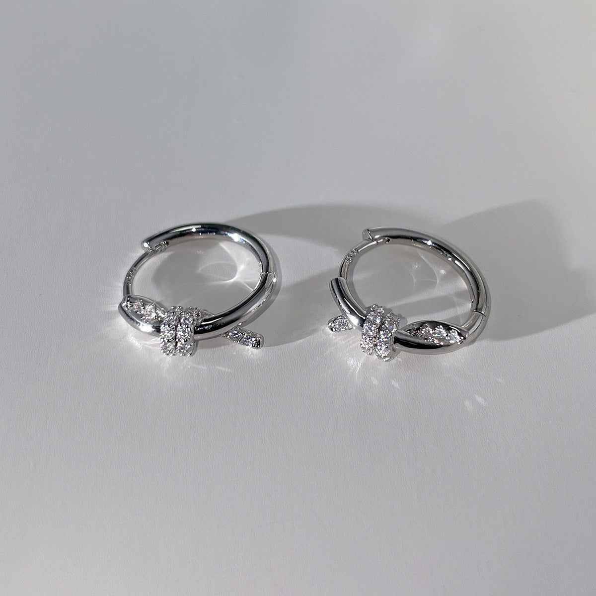 A관 - 큐빅 꼬임 매듭 은침 귀걸이 [EH-3441] 25.04-4