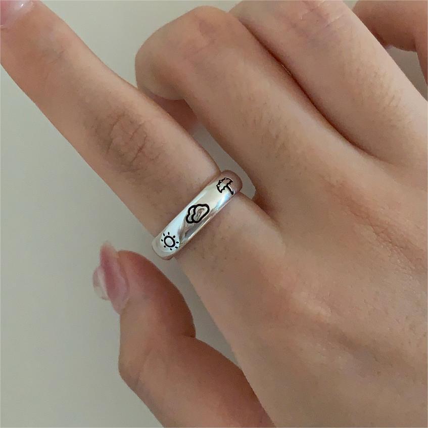 F관 - 925 실버 날찌 이모티콘 반지 [J1912] 25.10-1