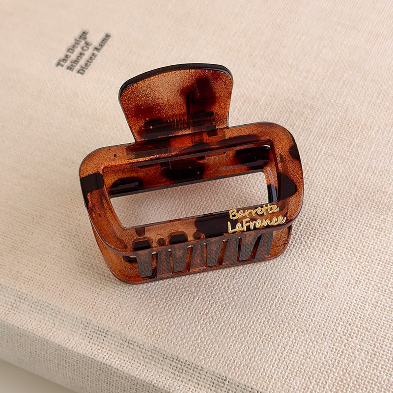 E관 - 골드 레터링 투명 사각형 집게핀 [27491] 25.09-4