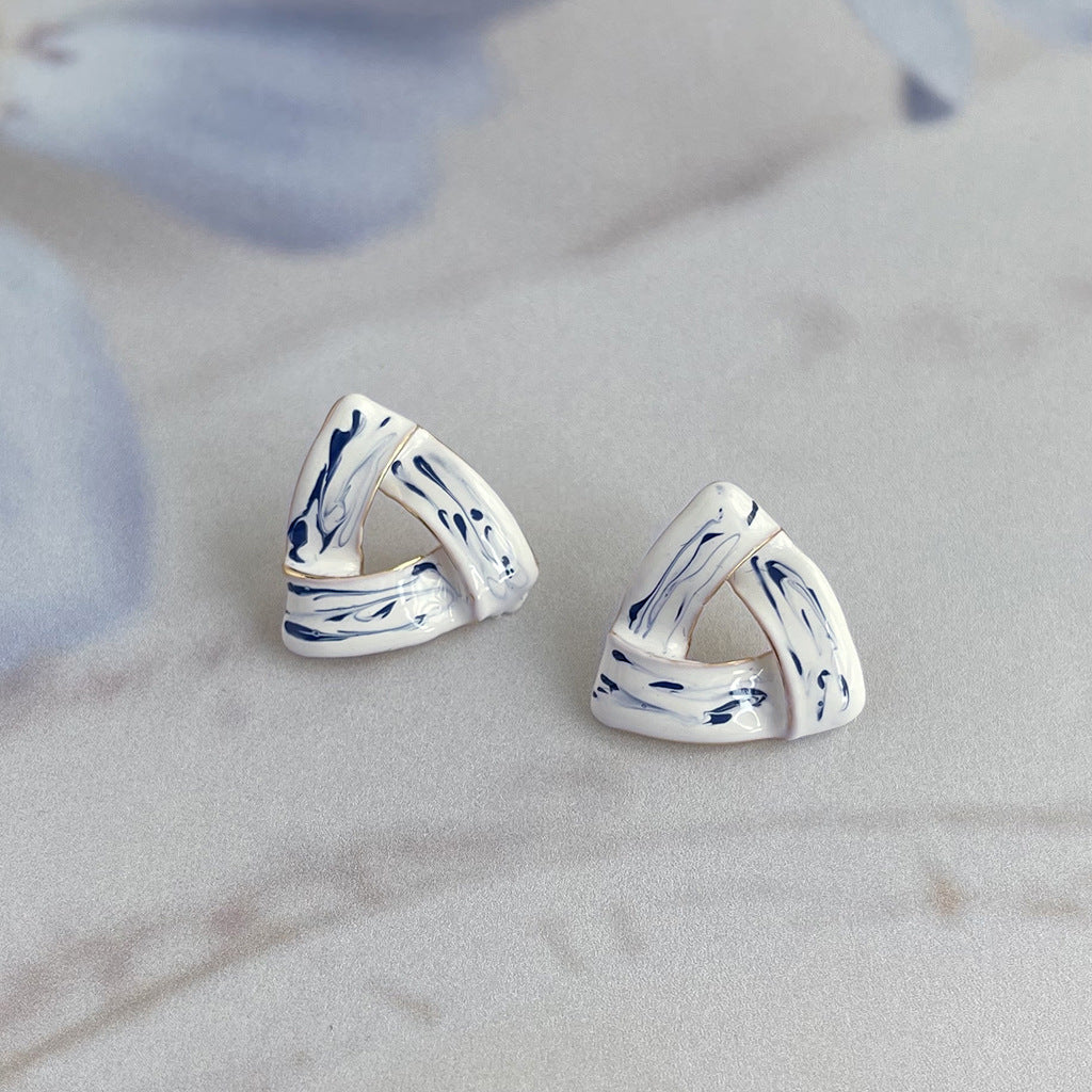 C관 - 청화백자 디자이너 독창적 인스타 감성 14K 도금 귀걸이 [4473-4476] 24.07-2