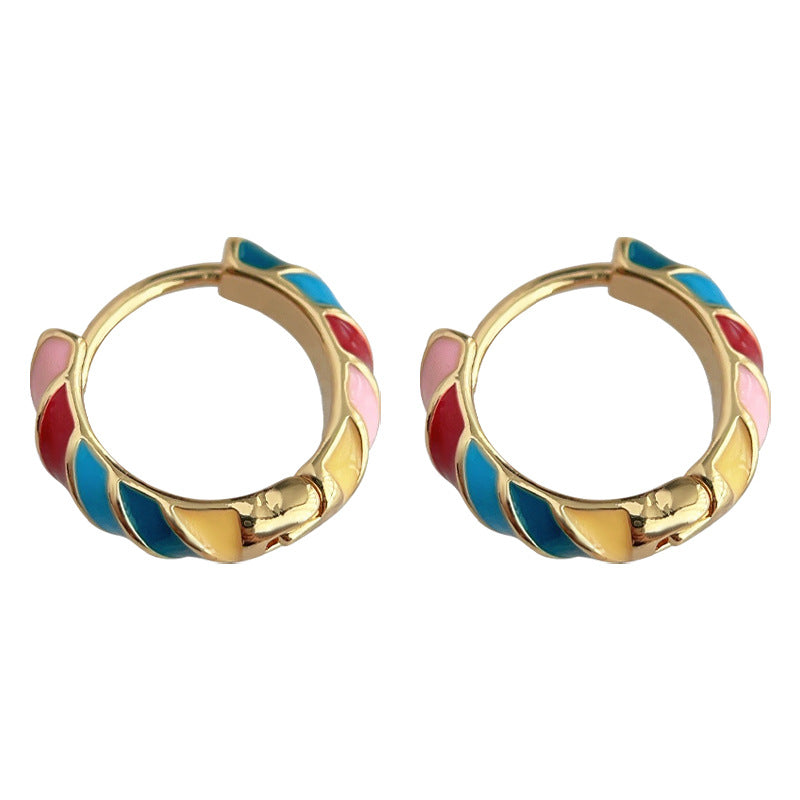 C관 - 14K 도금 여름 귀여운 다채로운 은침 귀걸이 [4188] 24.05-5