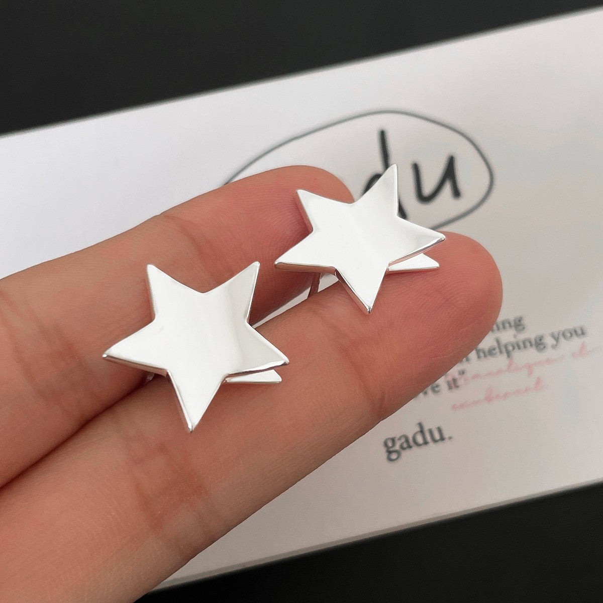 A관 - 실버 입체 별 모양 925 은침 귀걸이 [EH-2399] 25.12-3