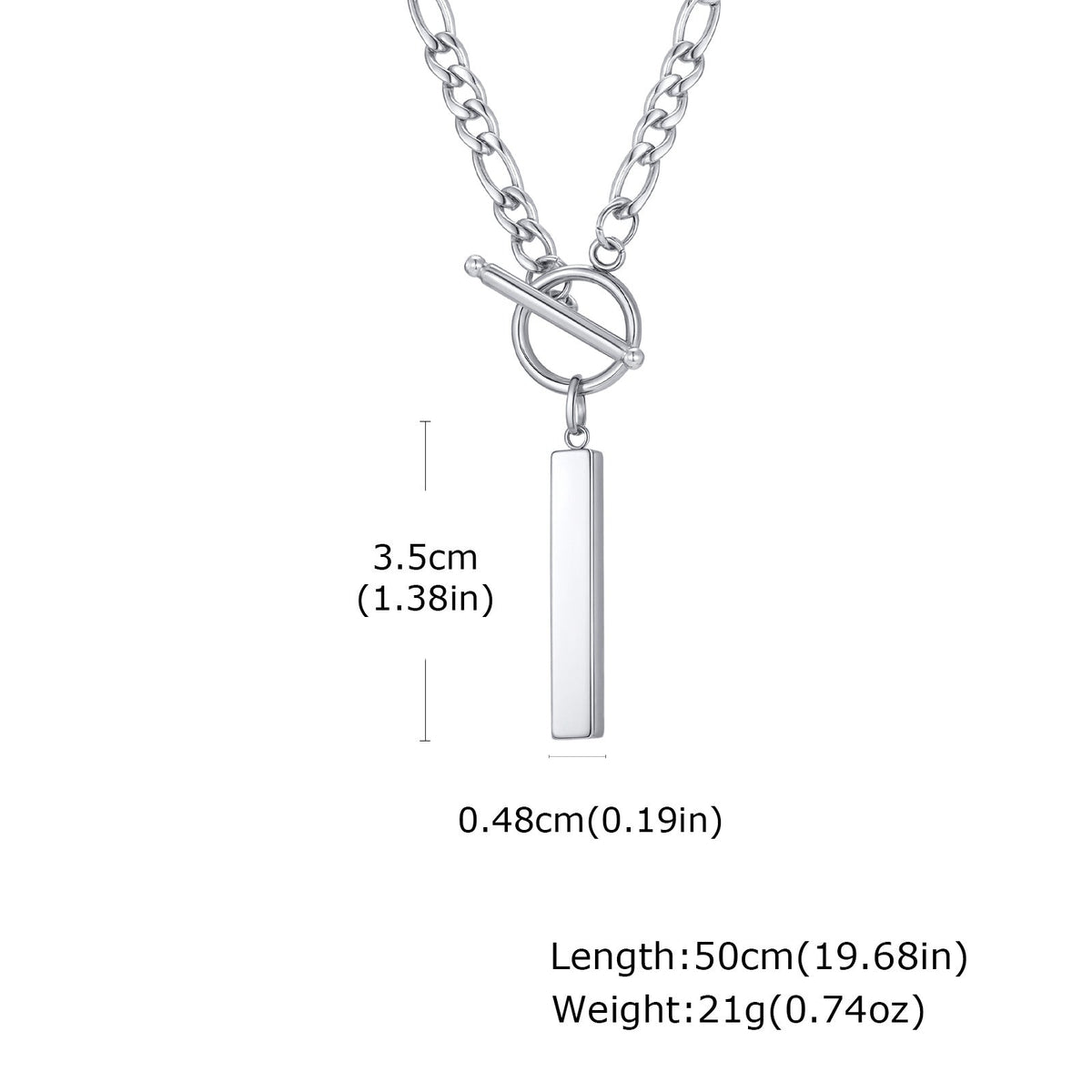 G관 - 스테인리스 스틸 OT 고리 직사각형 바 펜던트 목걸이 [NC-158] 25.12-2