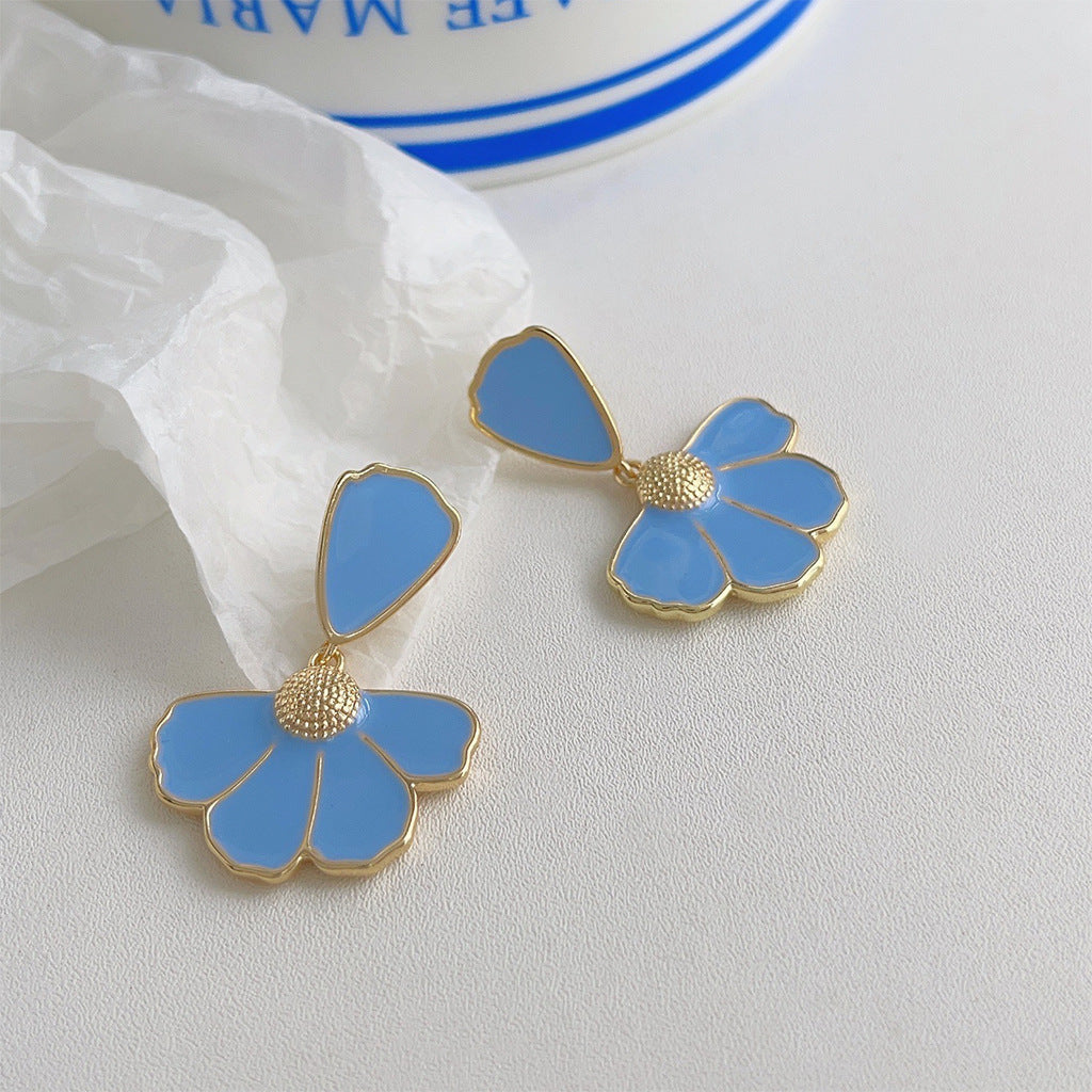 C관 - 14K 도금 여름 귀여운 데이지 은침 귀걸이 [4132-4133] 24.05-5